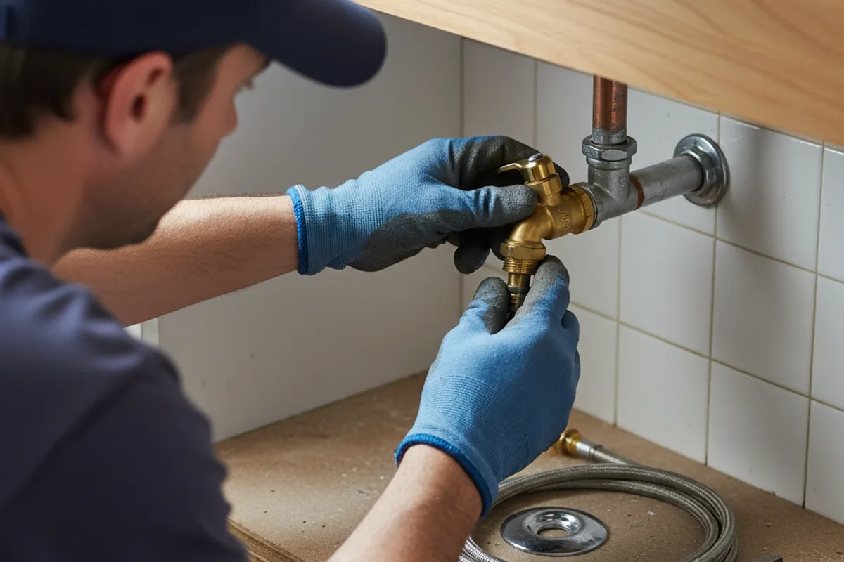 Shutoff valve and fitting work during Faucet and Fixture Repair in Sharpsville